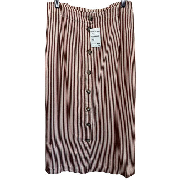 Madewell Orange & Tan Striped Skirt NWT - Size 22 - Picture 1 of 2